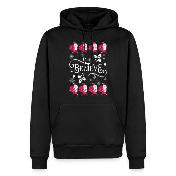 Noël Ugly cadeau Sweater Believe à Santa - Sweat à capuche Premium bio Homme - noir - Devant - Nico (187cm)