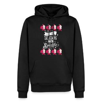 Noël cadeau mousseux saison mousseuse - Sweat à capuche Premium bio Homme - noir - Devant - Nico (187cm)