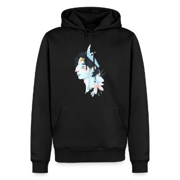 prince de glace (Ise) - Sweat à capuche Premium bio Homme - noir - Devant - Nico (187cm)