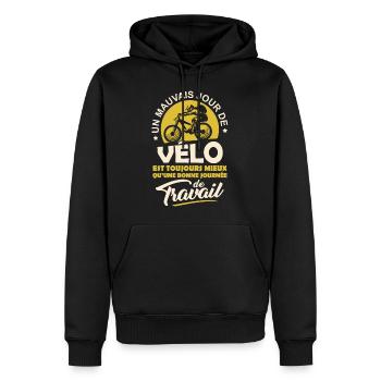 T-shirt pour Cycliste - Mauvais jour de Vélo - Sweat à capuche Premium bio Homme - noir - Devant - Nico (187cm)