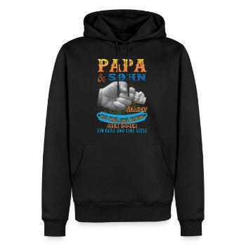 papa und sohn - Männer Premium Bio Hoodie - Schwarz - Vorne - Nico (187cm)