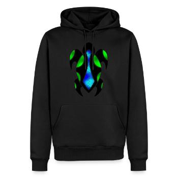 Tortue polynésienne - Sweat à capuche Premium bio Homme - noir - Devant - Nico (187cm)