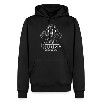PUDEL coolest dog ever Hundespruch Wilsigns - Sweat à capuche Premium bio Homme - noir - Devant - Nico (187cm)