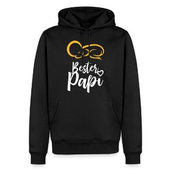 Bester Papi Vatertag Geschenk - Männer Premium Bio Hoodie - Schwarz - Vorne - Nico (187cm)