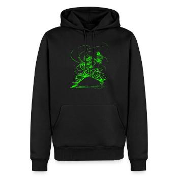 Kung Fu Sorcier / Assistant de Kung Fu - Sweat à capuche Premium bio Homme - noir - Devant - Nico (187cm)
