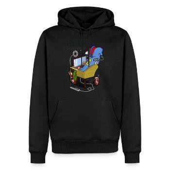 Hacker - Männer Premium Bio Hoodie - Schwarz - Vorne - Nico (187cm)