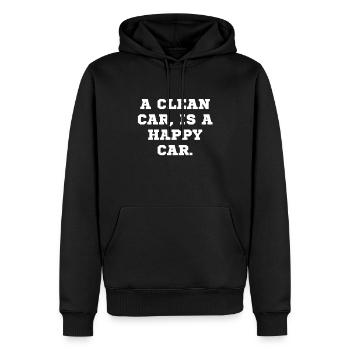 ein sauberes Auto ist ein glückliches Auto - Männer Premium Bio Hoodie - Schwarz - Vorne - Nico (187cm)