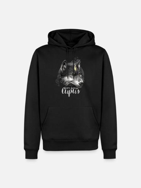 wolf1 - Men’s Premium Organic Hoodie - black