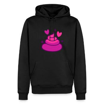 POOP LOVE - Men’s Premium Organic Hoodie - black - Front - Nico (187cm)