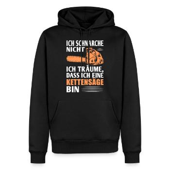 Holzfäller und Holz - Träume ein Kettensäge - Männer Premium Bio Hoodie - Schwarz - Vorne - Nico (187cm)