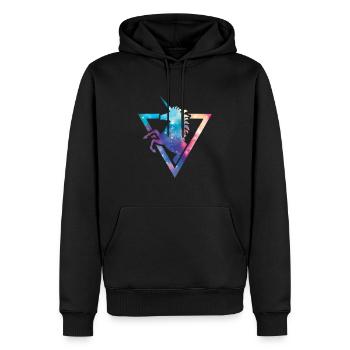 UNICORN GALAXY TRIANGLE UNIVERSE - Men’s Premium Organic Hoodie - black - Front - Nico (187cm)