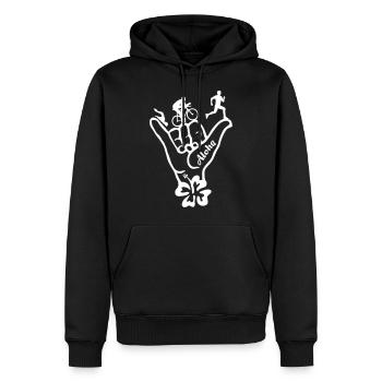 Triathlon Aloha - Männer Premium Bio Hoodie - Schwarz - Vorne - Nico (187cm)