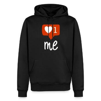 moi - Sweat à capuche Premium bio Homme - noir - Devant - Nico (187cm)