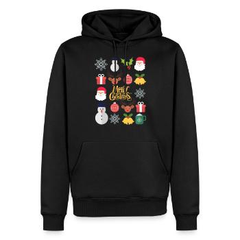 Amis de Noël joyeux Noël - Sweat à capuche Premium bio Homme - noir - Devant - Nico (187cm)