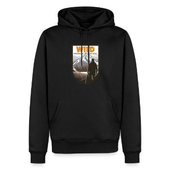 Wildnis Outdoor Aventure - Sweat à capuche Premium bio Homme - noir - Devant - Nico (187cm)