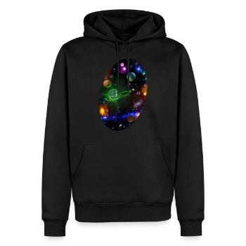 Galaxy - Men’s Premium Organic Hoodie - black - Front - Nico (187cm)