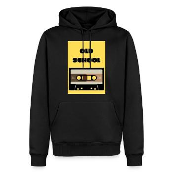 Oldschool Kassette - Männer Premium Bio Hoodie - Schwarz - Vorne - Nico (187cm)
