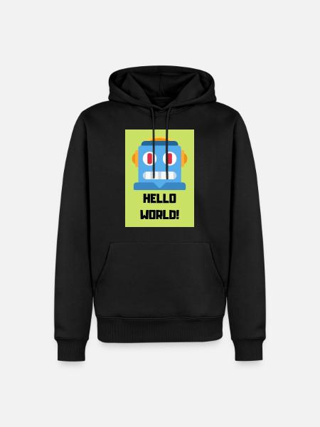 HELLO WORLD - Men’s Premium Organic Hoodie - black