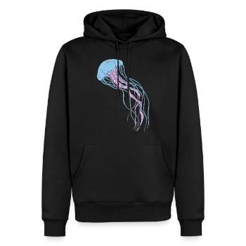 Jellyfish - Männer Premium Bio Hoodie - Schwarz - Vorne - Nico (187cm)