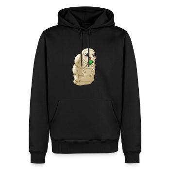 fait doux - Sweat à capuche Premium bio Homme - noir - Devant - Nico (187cm)