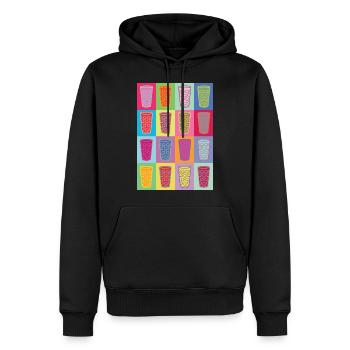 Farbige Dubbegläser - Männer Premium Bio Hoodie - Schwarz - Vorne - Nico (187cm)