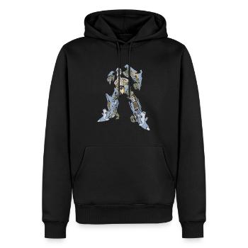 Roboter - Männer Premium Bio Hoodie - Schwarz - Vorne - Nico (187cm)