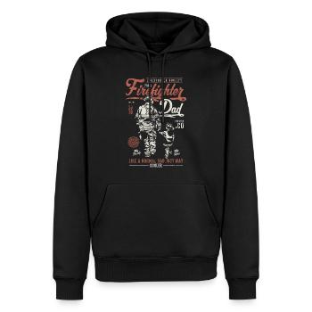 Firefighter Dad Firefighter T-Shirt Gift - Men’s Premium Organic Hoodie - black - Front - Nico (187cm)