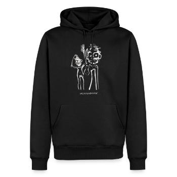 BÊTES - Sweat à capuche Premium bio Homme - noir - Devant - Nico (187cm)