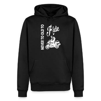 Never to Old to Ride - Männer Premium Bio Hoodie - Schwarz - Vorne - Nico (187cm)