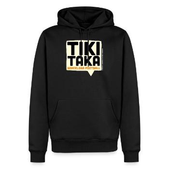 Tiki-Taka Barcelona Football | Tiqui-taca Fussball - Männer Premium Bio Hoodie - Schwarz - Vorne - Nico (187cm)