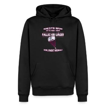 Slogan du parachutiste de la Bundeswehr - Sweat à capuche Premium bio Homme - noir - Devant - Nico (187cm)