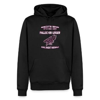 Bundeswehr Fallschirmjäger Barettabzeichen - Männer Premium Bio Hoodie - Schwarz - Vorne - Nico (187cm)