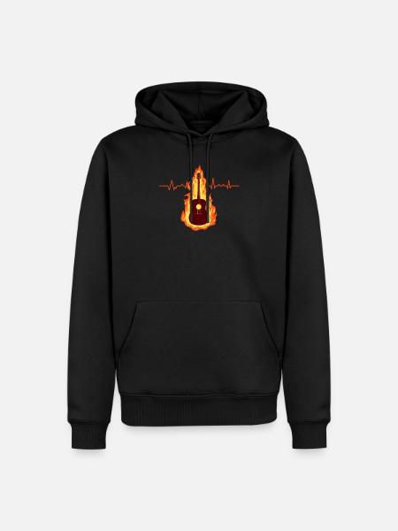 Gitarre - Männer Premium Bio Hoodie - Schwarz