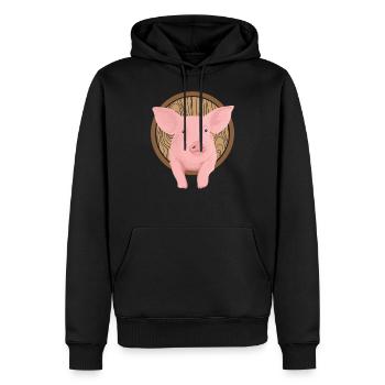 Porcherie de porcherie - Sweat à capuche Premium bio Homme - noir - Devant - Nico (187cm)