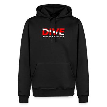 Dive Right Here Right Now Diver Taucher - Männer Premium Bio Hoodie - Schwarz - Vorne - Nico (187cm)