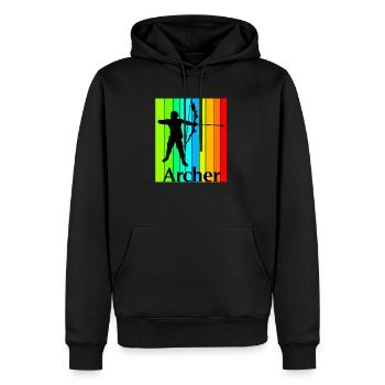 Archer - Sweat à capuche Premium bio Homme - noir - Devant - Nico (187cm)