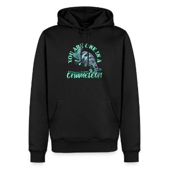 chameleon - Men’s Premium Organic Hoodie - black - Front - Nico (187cm)