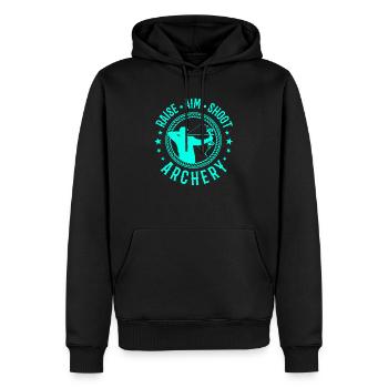 Tir à l'arc flèche arc cadeau sport - Sweat à capuche Premium bio Homme - noir - Devant - Nico (187cm)