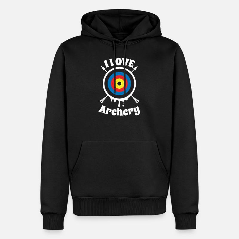 tir à l'arc - Sweat à capuche Premium bio Homme - noir