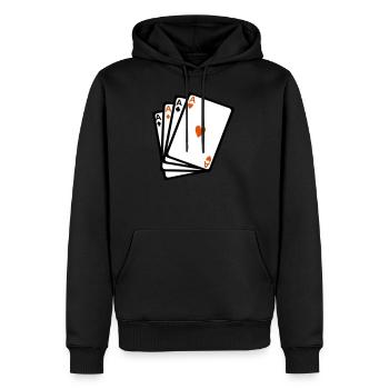 carte jeux poker as carre - Sweat à capuche Premium bio Homme - noir - Devant - Nico (187cm)