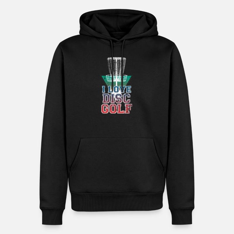 Disc Golf - Männer Premium Bio Hoodie - Schwarz