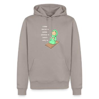 Koran Surah verse Allah Allah Islam Muslim Gift - Men’s Premium Organic Hoodie - taupe - Front - Nico (187cm)