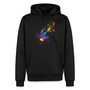 Bunte Gitarre Musiker Geschenkidee für Gitarristen - Männer Premium Bio Hoodie - Schwarz - Vorne - Nico (187cm)