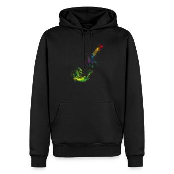 Bunte Gitarre Musiker Geschenkidee für Gitarristen - Männer Premium Bio Hoodie - Schwarz - Vorne - Nico (187cm)