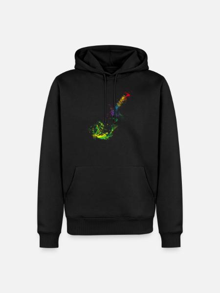 Bunte Gitarre Musiker Geschenkidee für Gitarristen - Männer Premium Bio Hoodie - Schwarz