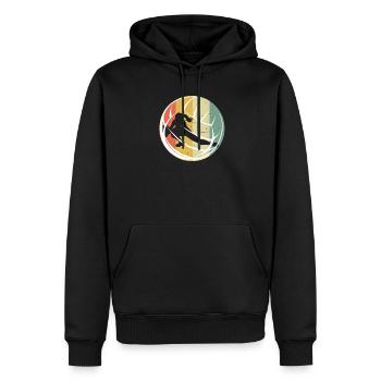 Retro Volleyball - Männer Premium Bio Hoodie - Schwarz - Vorne - Nico (187cm)