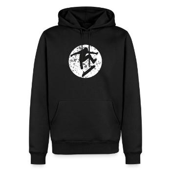 Skaten Skateboarding Mond Moon - Männer Premium Bio Hoodie - Schwarz - Vorne - Nico (187cm)