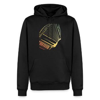Retro Farben Akkordeon Musiker Geschenkidee - Männer Premium Bio Hoodie - Schwarz - Vorne - Nico (187cm)