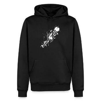 Flûte Flûte Musicien Bois - Sweat à capuche Premium bio Homme - noir - Devant - Nico (187cm)