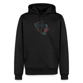 Retro Farben Akkordeon Musiker Geschenkidee - Männer Premium Bio Hoodie - Schwarz - Vorne - Nico (187cm)